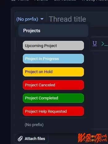 Thread 'Project sections with prefixes'